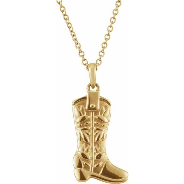 14K Yellow Western Boot 16-18' Necklace