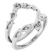 14K White .08 CTW Natural Diamond Ring Guard