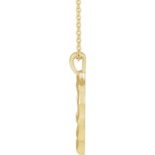 14K Yellow Bamboo Heart 16-18' Necklace