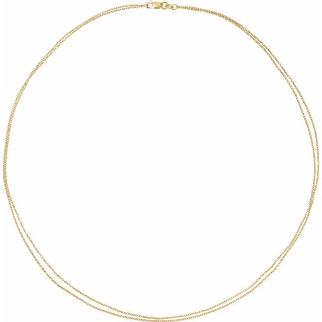 14K Yellow 1 mm Diamond-Cut Double-Strand Cable 18' Chain