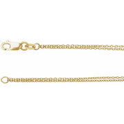 14K Yellow 1 mm Diamond-Cut Double-Strand Cable 18' Chain
