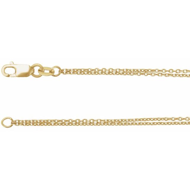 14K Yellow 1 mm Diamond-Cut Double-Strand Cable 18' Chain