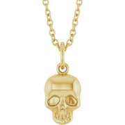 14K Yellow Skull 16-18' Necklace