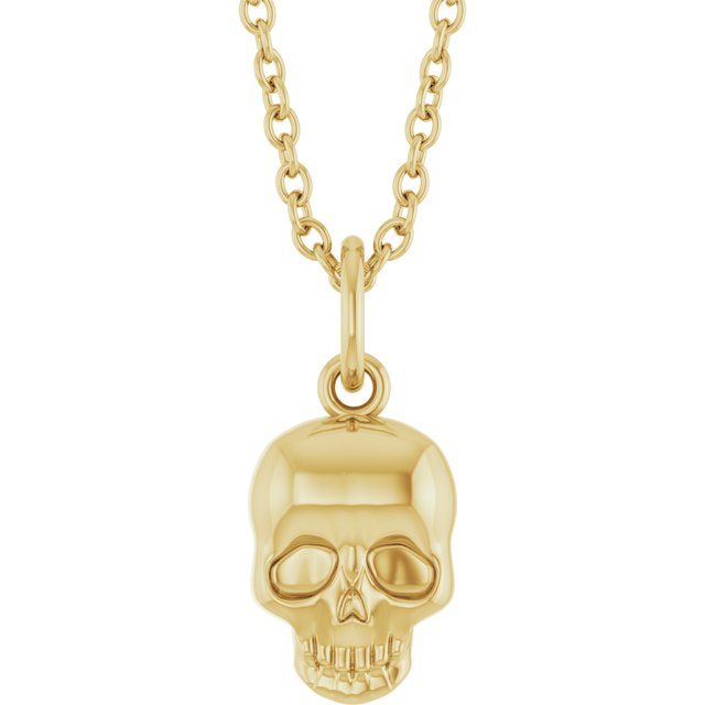 14K Yellow Skull 16-18' Necklace