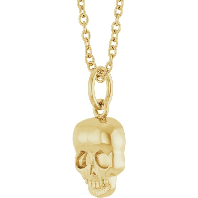 14K Yellow Skull 16-18' Necklace