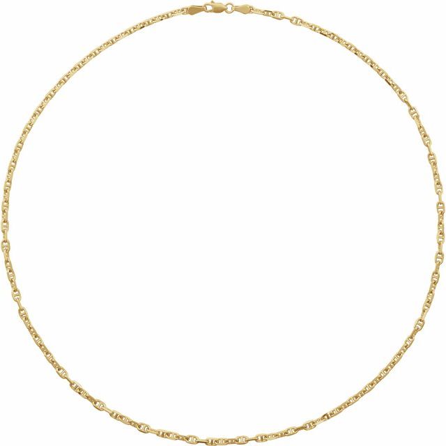 14K Yellow 2.6 mm Diamond-Cut Anchor 20' Chain