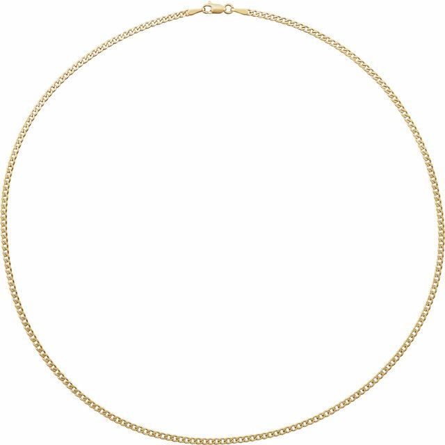 14K Yellow 2.35 mm Curb 18' Chain