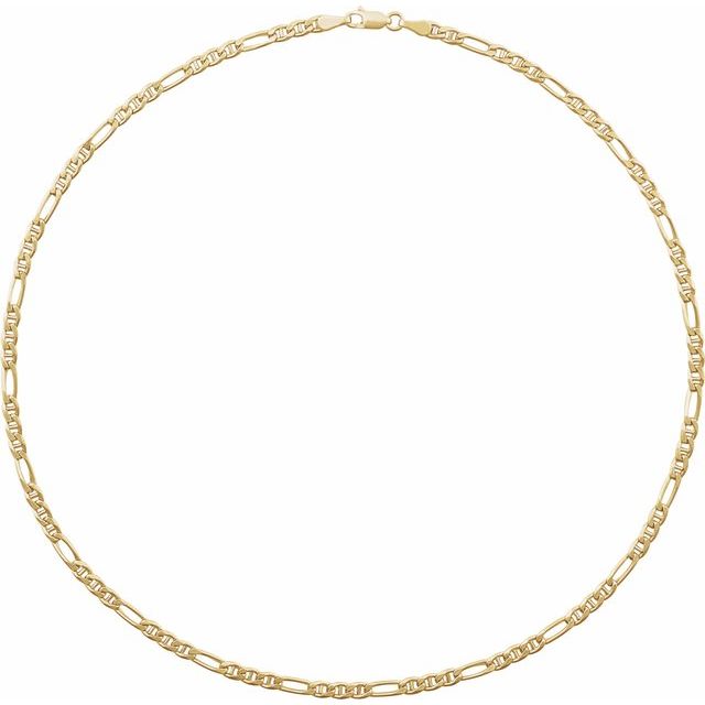 14k Yellow 3.95 Mm Hollow Anchor 16' Chain