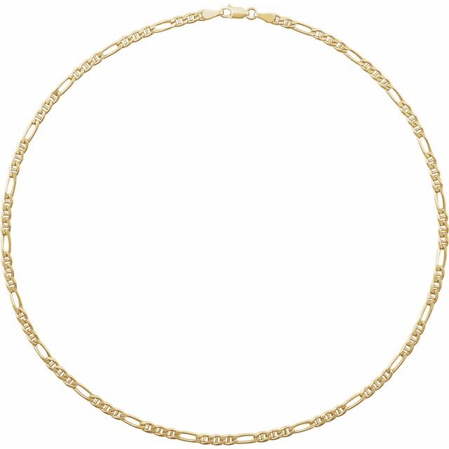 14K Yellow 3.95 mm Hollow Anchor 20' Chain