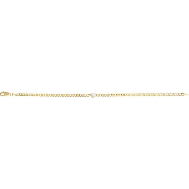 14K Yellow 1/4 CT Lab-Grown Diamond Link 7' Bracelet