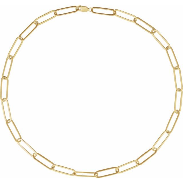 14K Yellow 6.2 mm Paperclip-Style 18' Chain