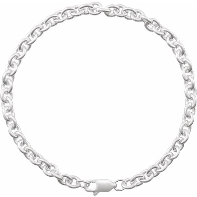 Sterling Silver 4.4 mm Cable 7' Chain