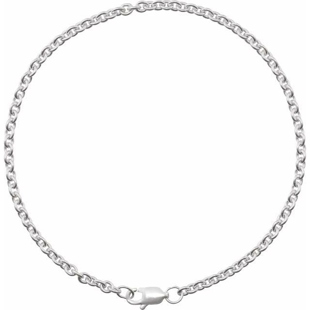 Sterling Silver 2.4 mm Cable 7' Chain