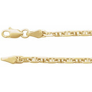 14K Yellow 2.6 mm Diamond-Cut Anchor 16' Chain