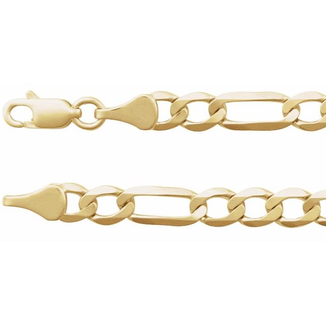 14K Yellow 5.5 mm Figaro 24' Chain