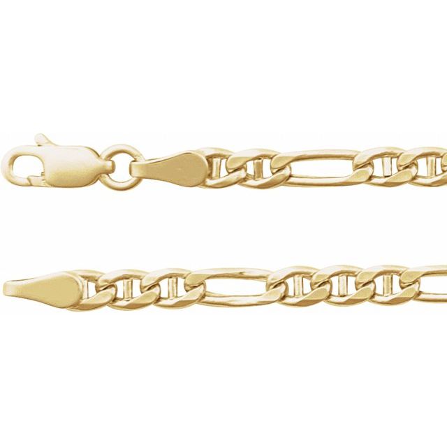 14k Yellow 3.95 Mm Hollow Anchor 16' Chain