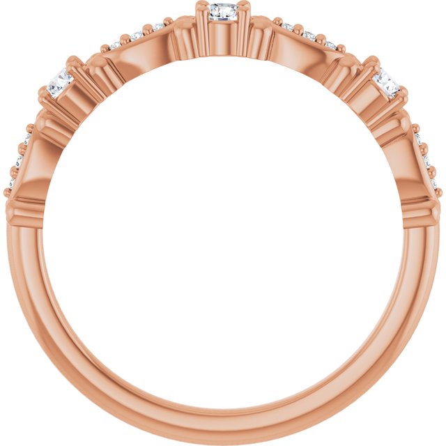 14K Rose 1/5 CTW Natural Diamond  Vintage-Inspired Anniversary Band