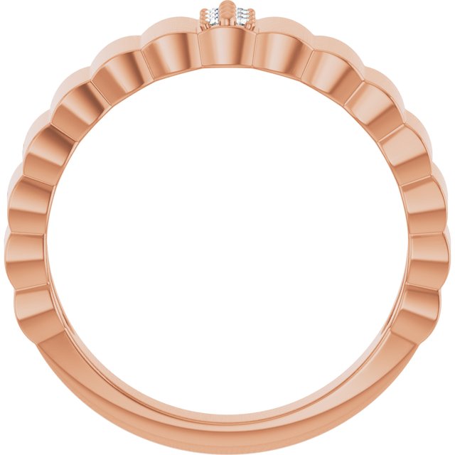 14K Rose .04 CTW Natural Diamond Cigar Ring