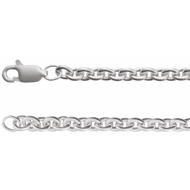 Sterling Silver 4 mm Cable 7' Chain