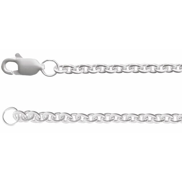 Sterling Silver 2.4 mm Cable 7' Chain