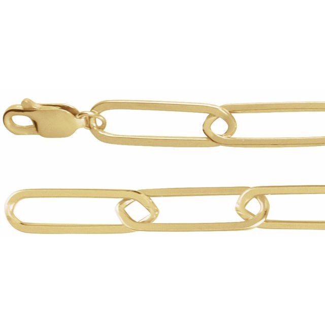 14K Yellow 6.2 mm Paperclip-Style 18' Chain