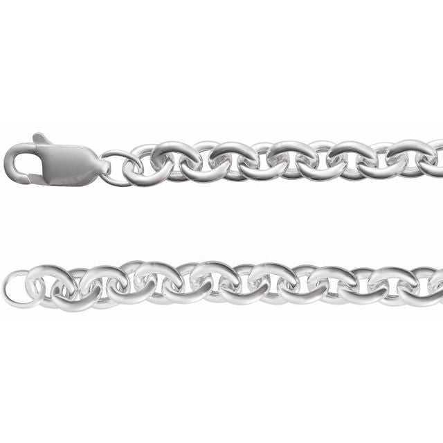 Sterling Silver 4.4 mm Cable 7' Chain