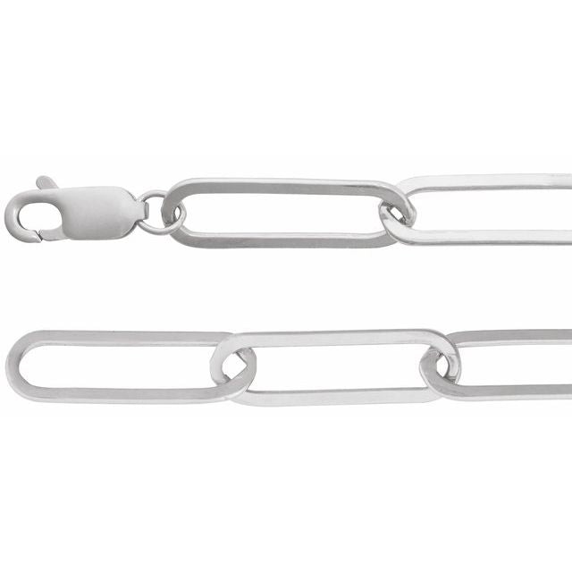 Sterling Silver 6.2 mm Paperclip-Style 7' Chain