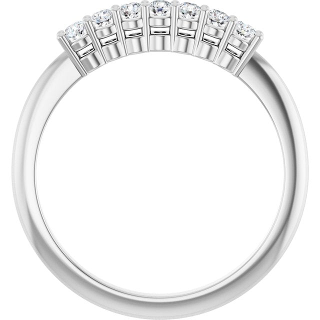 14K White 1/5 CTW Natural Diamond Seven-Stone Anniversary Band