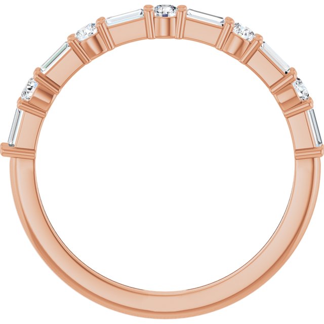 14k Rose 3/8 Ctw Lab-grown Diamond Anniversary Band