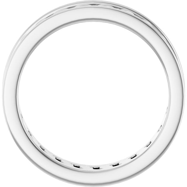 14K White 6.3 mm Curb Link Band Size 10