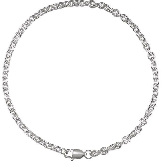 Sterling Silver 2.8 mm Cable 7' Chain
