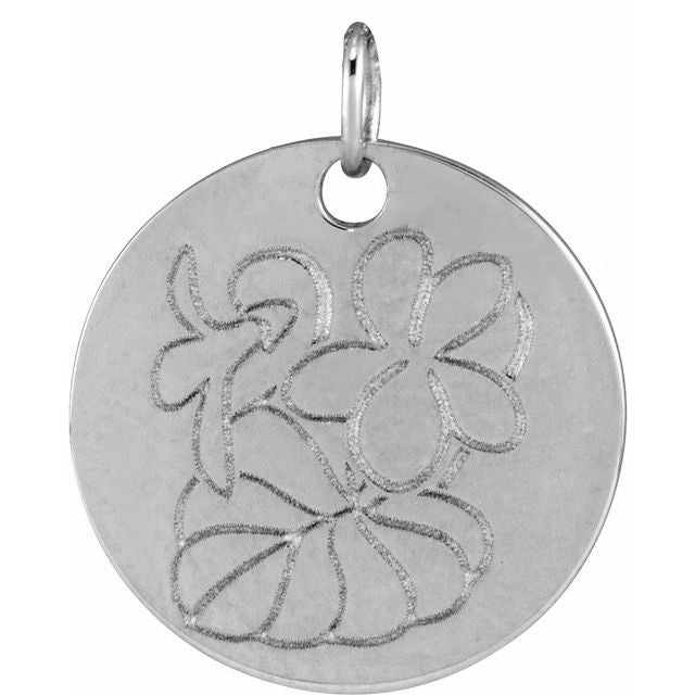 Sterling Silver Violet February Birth Flower Pendant