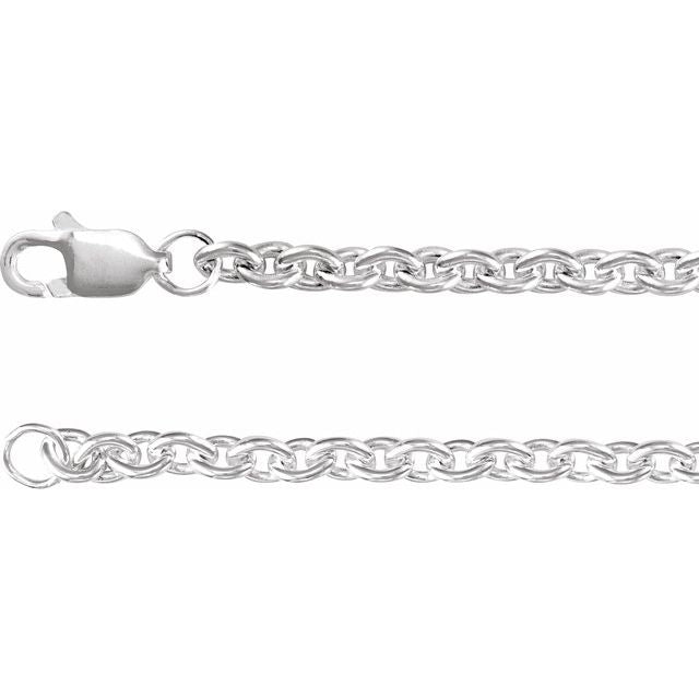 Sterling Silver 2.8 mm Cable 7' Chain