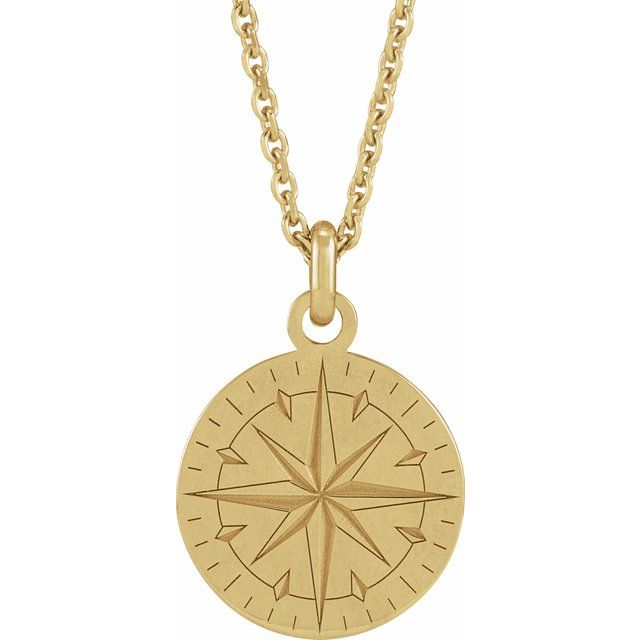 14K Yellow Compass 20' Necklace