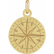 14K Yellow Compass Pendant