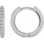 14K White 1/2 CTW Lab-Grown Diamond 13.64 mm Hoop Earrings