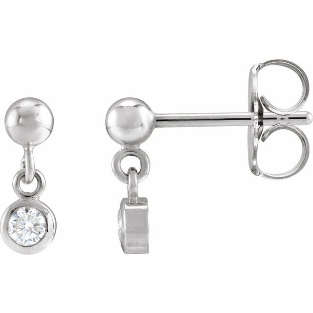 Sterling Silver 1/5 CTW Natural Diamond Bezel-Set Earrings