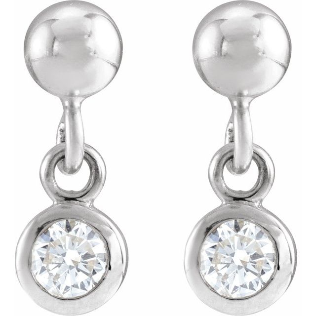 Sterling Silver 1/5 CTW Natural Diamond Bezel-Set Earrings