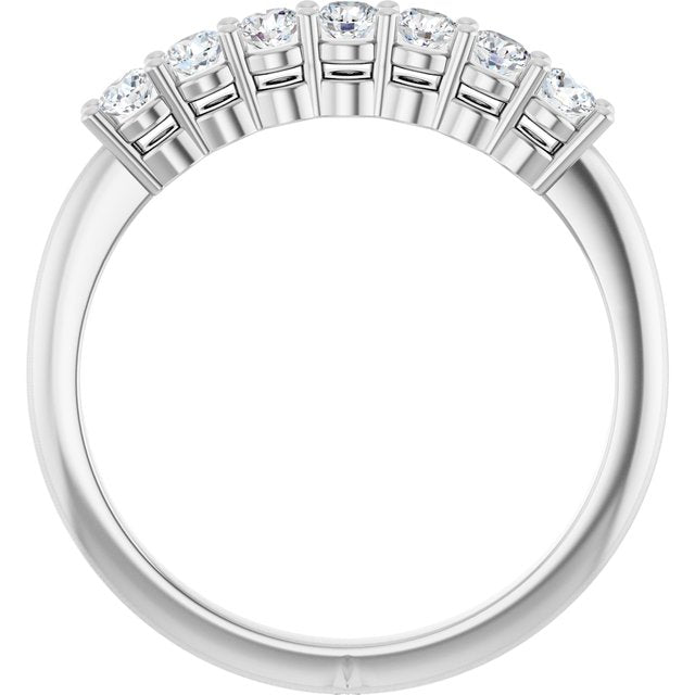 14K White 3/8 CTW Lab-Grown Diamond 7-Stone Anniversary Band