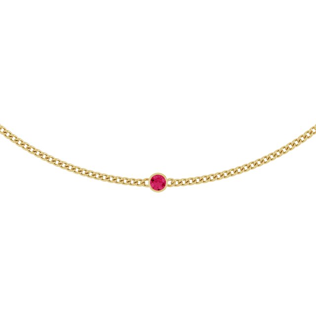 14k Yellow Natural Pink Spinel 16' Necklace