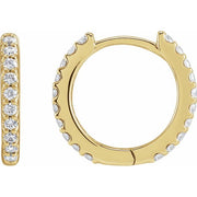 14K Yellow 1/3 CTW Lab-Grown Diamond 12.6 mm Hoop Earrings
