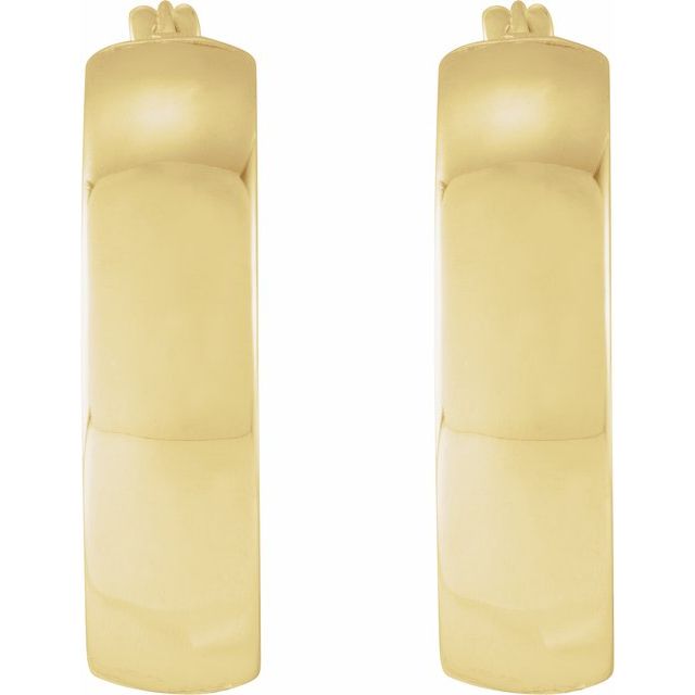 14K Yellow 20 mm Tube Hoop Earrings