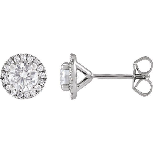 14K White 1 CTW Lab-Grown Diamond Stud Earrings