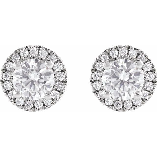 14K White 1 CTW Lab-Grown Diamond Stud Earrings