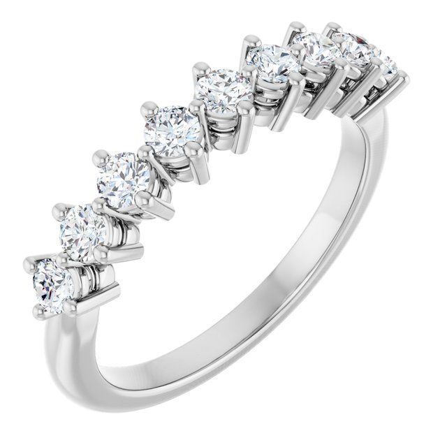 14K White 1/2 CTW Lab-Grown Diamond Anniversary Band