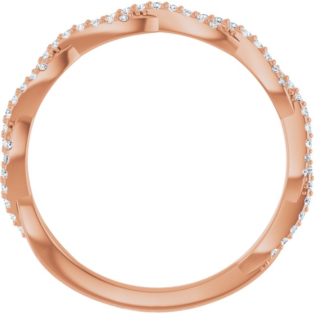 14k Rose 1/6 Ctw Natural Diamond Anniversary Band