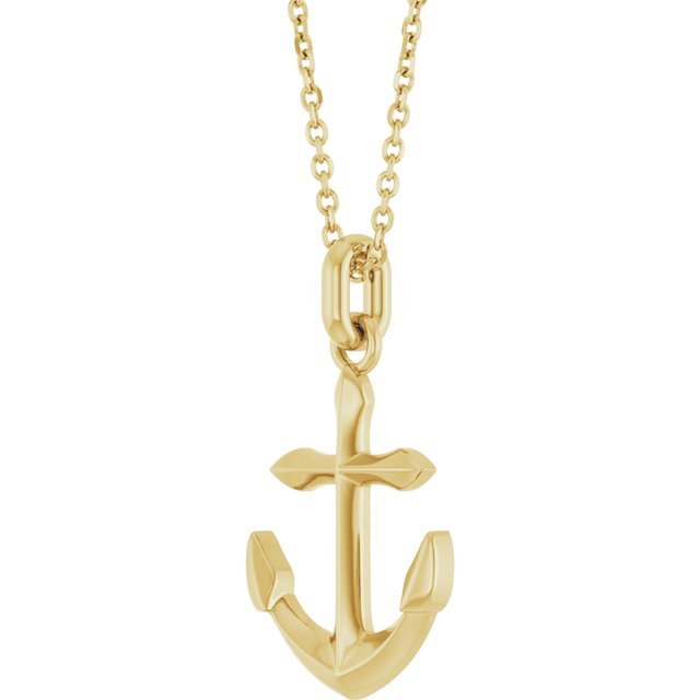 14K Yellow Anchor 20' Necklace