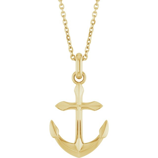 14K Yellow Anchor 20' Necklace