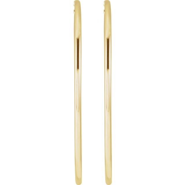 14K Yellow Tube 60 mm Hoop Earrings