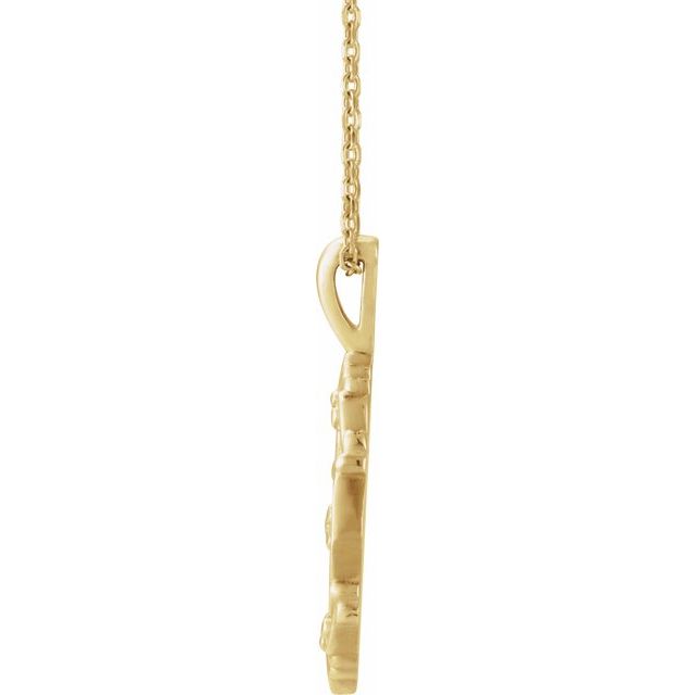 14K Yellow Vintage-Inspired Floral 16-18' Necklace